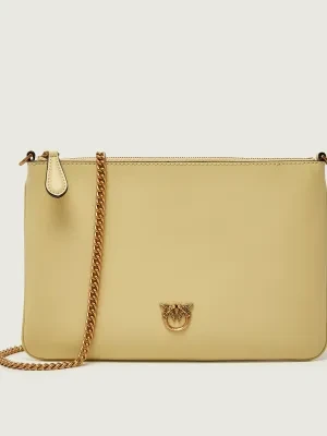 Pinko Skórzana kopertówka Flat Classic Vitello Seta