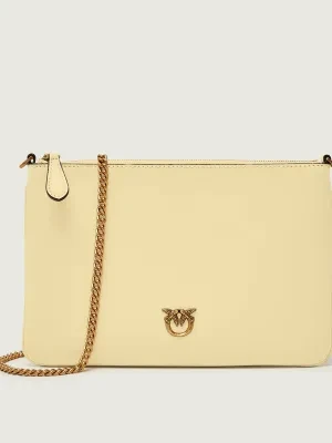 Pinko Skórzana kopertówka Flat Classic Vitello Seta