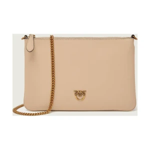 Pinko Skórzana kopertówka Flat Classic Vitello Seta