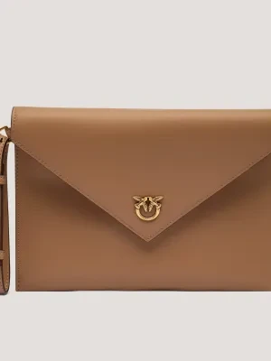 Pinko Skórzana kopertówka FLAT PURSE HANDLE