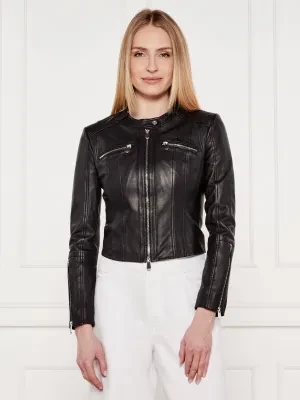 Pinko Skórzana kurtka BORDERLINE | Slim Fit