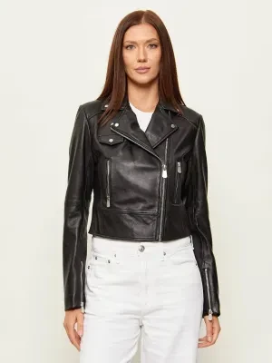 Pinko Skórzana kurtka NEW SENSIBILE | Cropped Fit