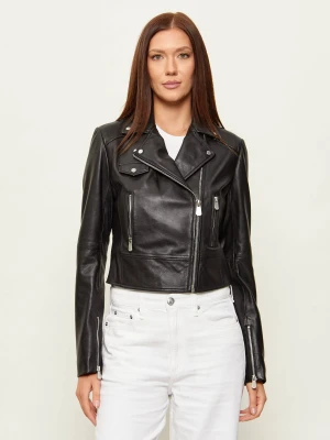 Pinko Skórzana kurtka NEW SENSIBILE | Cropped Fit