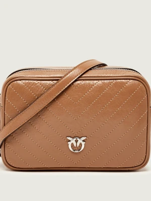 Pinko Skórzana listonoszka CARRIE camel
