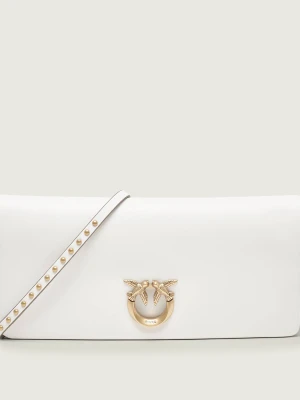 Pinko Skórzana listonoszka / kopertówka CLICK SOFT HORIZONTAL CLASSIC biały