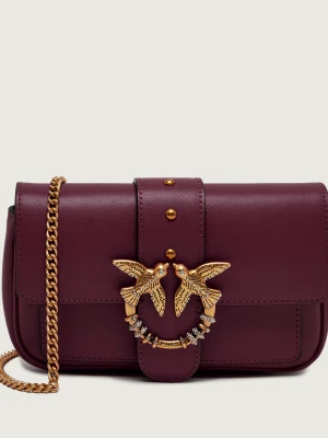 Pinko Skórzana listonoszka / kopertówka Love Pocket New Buckle bordowy