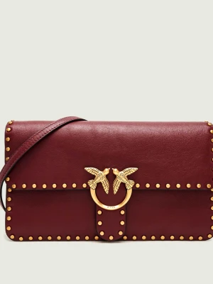 Pinko Skórzana listonoszka Love One Slouchy Cl bordowy