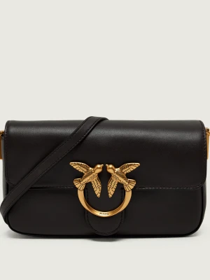 Pinko Skórzana listonoszka Love One Slouchy Mini brązowy