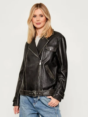 Pinko Skórzana ramoneska CACIOPEPE | Oversize fit