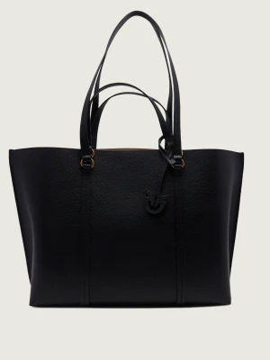 Pinko Skórzana shopperka CARRIE czarny