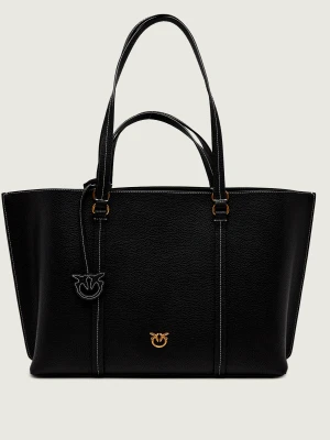 Pinko Skórzana shopperka Carrie czarny