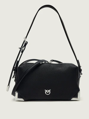 Pinko Skórzana torebka na ramię Bauletto Trittico Mini czarny