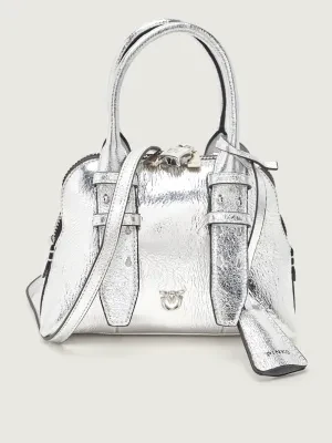 Pinko Skórzana torebka na ramię BOWLING BAG ZIP MINI