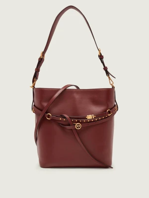 Pinko Skórzana torebka na ramię BUCKET BELT CLASSIC