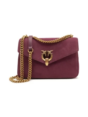 Pinko Skórzana torebka na ramię CUPIDO MESSENGER CLASSIC SUEDE