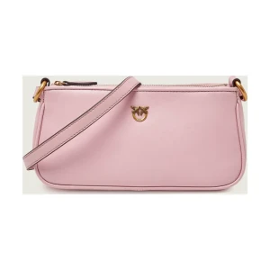 Pinko Skórzana torebka na ramię HALF MOON