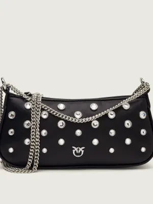 Pinko Skórzana torebka na ramię HALF MOON MINI