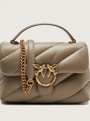 Pinko Skórzana torebka na ramię Love Classic Puff beżowy