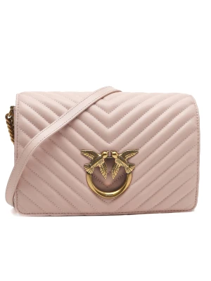 Pinko Skórzana torebka na ramię LOVE CLICK CLASSIC SHEEP NAPPA