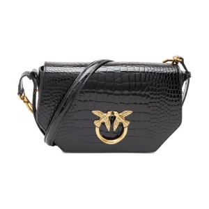 Pinko Skórzana torebka na ramię LOVE CLICK EXAGON CLASSIC