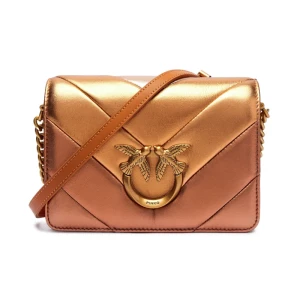 Pinko Skórzana torebka na ramię LOVE CLICK MINI BIG CHEVRON