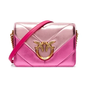 Pinko Skórzana torebka na ramię LOVE CLICK MINI BIG CHEVRON