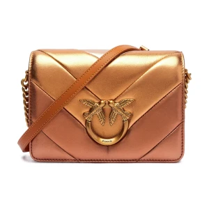 Pinko Skórzana torebka na ramię LOVE CLICK MINI BIG CHEVRON