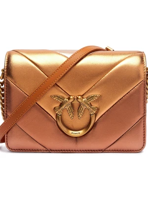 Pinko Skórzana torebka na ramię LOVE CLICK MINI BIG CHEVRON