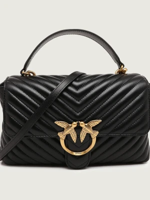 Pinko Skórzana torebka na ramię LOVE LADY PUFF CLASSIC czarny