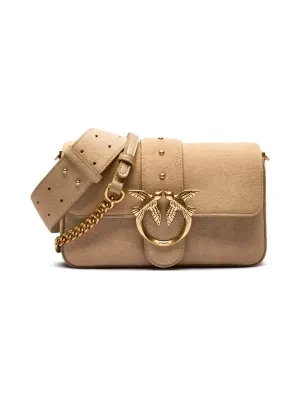 Pinko Skórzana torebka na ramię LOVE ONE MINI SLOUCHY