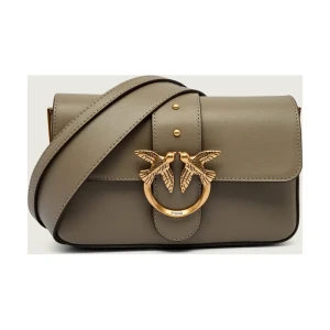 Pinko Skórzana torebka na ramię LOVE ONE MINI SLOUCHY