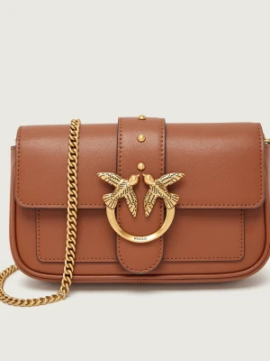 Pinko Skórzana torebka na ramię LOVE ONE POCKET camel