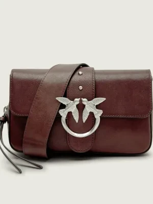 Pinko Skórzana torebka na ramię LOVE ONE SLOUCHY