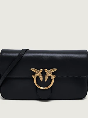 Pinko Skórzana torebka na ramię Love One Slouchy Classic czarny
