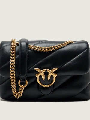 Pinko Skórzana torebka na ramię Love Puff Mini Small B. czarny