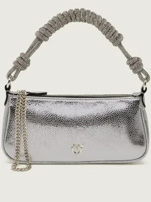 Pinko Skórzana torebka na ramię Mini Half Moon Baguette