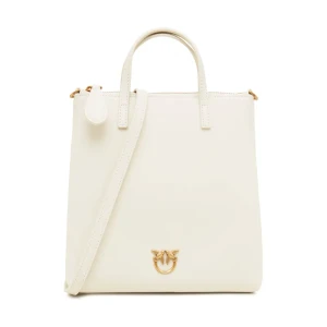 Pinko Skórzana torebka na ramię MINI SHOPPER VITELLO SETA