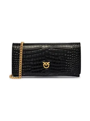 Pinko Skórzana torebka na ramię/portfel FLAT WALLET