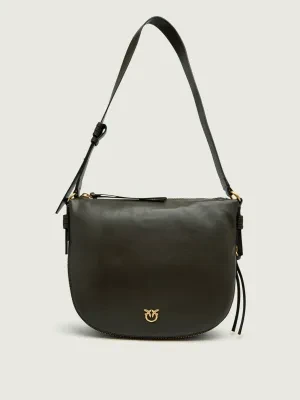 Pinko Skórzana torebka na ramię Zip Around Classic