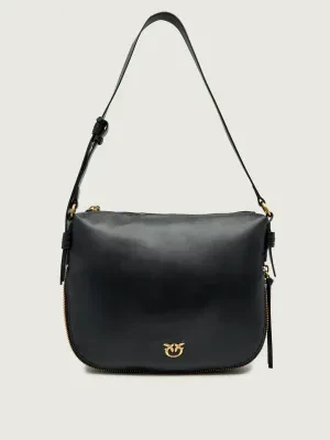 Pinko Skórzana torebka na ramię Zip Around Classic