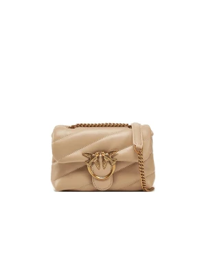 Pinko Skórzana torebka w kolorze beżowym - 18 x 13 x 6,5 cm rozmiar: onesize