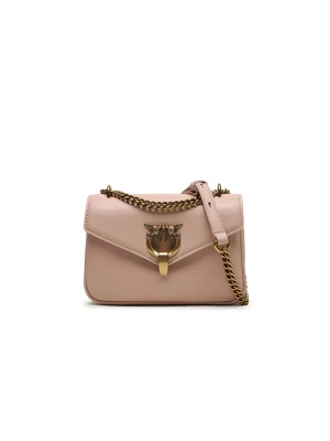 Pinko Skórzana torebka w kolorze beżowym - 20 x 14 x 6 cm rozmiar: onesize
