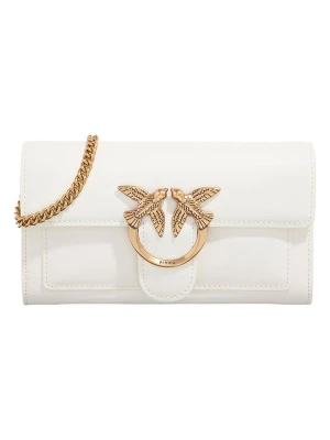 Pinko Skórzana torebka w kolorze białym - 19 x 10 x 4 cm rozmiar: onesize