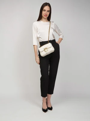 Pinko Skórzana torebka w kolorze białym - 21 x 15 x 10 cm rozmiar: onesize
