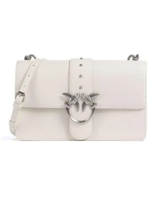 Pinko Skórzana torebka w kolorze białym - 27 x 16 x 7 cm rozmiar: onesize