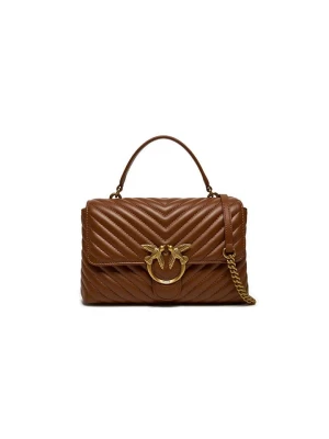 Pinko Skórzana torebka w kolorze brązowym - 25 x 15 x 7 cm rozmiar: onesize