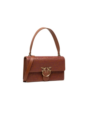 Pinko Skórzana torebka w kolorze brązowym - 27 x 16 x 7 cm rozmiar: onesize