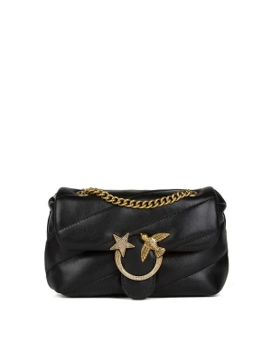 Pinko Skórzana torebka w kolorze czarnym - 19 x 12 x 5 cm rozmiar: onesize