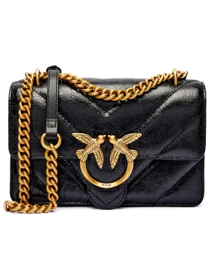 Pinko Skórzana torebka w kolorze czarnym - 21 x 12 x 6 cm rozmiar: onesize