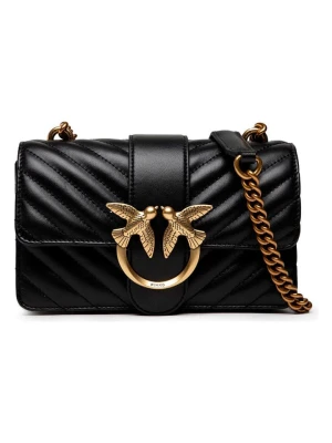 Pinko Skórzana torebka w kolorze czarnym - 21 x 13 x 6 cm rozmiar: onesize